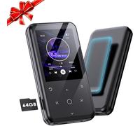 ChenQuanSarl-Lecteur Mp3 Bluetooth 64Gb Lecteurs Mp3 Avec Clip Et Haut - Parleurs Et Écran De 2,4 Pouces Support Radio Fm Enregistreur D'Alarme Vidéo Ebook Photo Carte Tf Jusqu'À 128Gb
