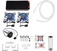 ChenQuanSarl-Liquid Cooler Diy 240Mm Cpu Refroidisseur D'Eau Cpu/Gpu Block Pump Reservoir Extreme Performance Dual Led Fan With Low No , Water Cooling Kit, Thermaltake Device