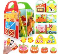 ChenQuanSarl-Livre Montessori 1 An Et Plus, Ferme Feutrée Quiet Book, Jouets 3D Pour La Petite Enfance, Jouets Montessori 1 2 3 4 5 Ans Et Plus, Filles Garçons Jouets Cadeaux