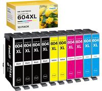 ChenQuanSarl-Lot De 10 Cartouches D'Encre 604Xl Compatibles Avec 604 604Xl Pour Expression Home Xp-2205 Xp-3200 Xp-4200 Xp-3205 Workforce Wf-2910 Wf-2930 Wf-2950