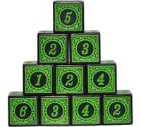 ChenQuanSarl-Lot De 10 Dés D6 À Six Côtés 16 Mm Pour Dnd Mtg Prg Wow Jeu De Table Enseignement Des Mathématiques (Lettre Verte)