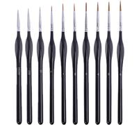 Chenquansarl-Lot De 10 Pinceaux De Peinture De Détail Comprenant 10 Tailles Différentes De Pinceaux De Peinture D'art Pour Aquarelle, Acrylique, Peinture À L'huile