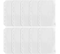 Chenquansarl-Lot De 10 Pochettes A7 À Fermeture Éclair, 6 Trous, Pochettes Perforées À Fermeture Éclair Pour Classeurs A7, Pochettes De Classeur A7, Pochettes De Classeur A7, Sacs À Feuilles Volantes