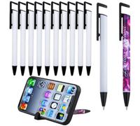 Chenquansarl-Lot De 10 Stylos De Sublimation Blancs Avec Film Rétractable En Aluminium Enduit Pour À Bille D'impression Par Sublimation