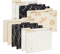 Chenquansarl-Lot De 12 Dossiers De Fichiers Colorés Et Décoratifs En Feuille D'or, Format Lettre (24,1 X 29,2 Cm) ¿ Dossiers À Onglets 1/3 Pour Fournitures De Bureau ¿ Fournitures De Bureau