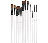 Chenquansarl-Lot De 12 Pinceaux À Peinture Pour Aquarelle Et Peinture À L'huile Acrylique (Tête Oblique En C), Outil De Dessin