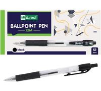 Chenquansarl-Lot De 12 Stylos À Bille Avec Poignée Ergonomique En Caoutchouc Pour Bureau Et Maison - Épaisseur De Trait 0,7 Mm - Noir