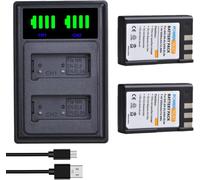 ChenQuanSarl-Lot De 2 Batteries En-El9 En-El9A 2000 Mah Avec Chargeur De Type C Pour Nikon D3000, D5000, D40, D40X, D60