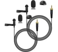 ChenQuanSarl-Lot De 2 Microphones Cravate À Condensateur Omnidirectionnel Filaire Pour Émetteur Sans Fil Sennhe r Ew100 G4 G1 G2 G3, Ewd1, Me2, Me3, Me4 (Lot De 2 Pr s De Verrouillage À Vis De 3,5 Mm