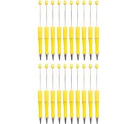 Chenquansarl-Lot De 20 Stylos À Bille Jaunes À Perles - Aspect Mignon - Amovibles - Tendance - Pr En Main Confortable - Stylo À Bille Assorti - Encre Noire - Pour Adolescents, Étudiants, École, Burea