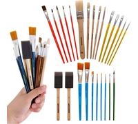 Chenquansarl-Lot De 25 Pinceaux De Peinture ¿ Assortiment Varié De Pinceaux Multi-U S ¿ Pour Peinture Acrylique, Peinture À L'huile, Aquarelle Et Gouache
