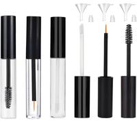 Chenquansarl-Lot De 3 Tubes Vides De 10 Ml Pour Mascara Et Gloss À Lèvres Avec Inserts En Caoutchouc Et Entonnoirs Pour Crème À Cils - Kit Idéal Pour Les Cosmétiques À Faire Soi-Même