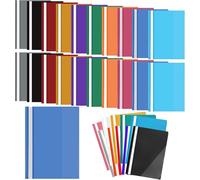 Chenquansarl-Lot De 30 Dossiers De Projet A4 En Plastique Avec Couverture Transparente Et 2 Broches Pour Bureau, École, Rapport, Documents (10 Couleurs)