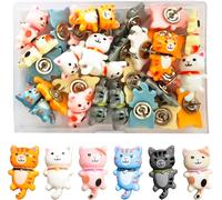 Chenquansarl-Lot De 30 Puna S Décoratives En Résine En Forme De Chat Mignon Pour Photo, Carte, Tableau D'affichage, Fournitures De Bureau, Accessoires De Suspension Murale