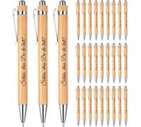 Chenquansarl-Lot De 30 Stylos À Bille En Bambou Avec Gravure « Schön, Das Du Da Bist » - Cadeau De Remerciement Personnalisé - Cadeau D'invités Pour Mariage, Collègue Et Éducatrice
