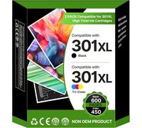 ChenQuanSarl-Lot De 301 Cartouches D'Encre Xl De Rechange Pour 301 301Xl Pour Envy 4500 4504 5530 5534 Deskjet 1510 2540 2544 2549 3050 2050 Officejet 2620 4630 46322 Référence Produit 2622. 4634 (Lo