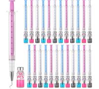 Chenquansarl-Lot De 36 Stylos Seringues À Encre Noire De 0,5 Mm, Stylos À Encre Gel Avec Capuchon, Stylos Multicolores Amusants Pour Infirmière, Stylo De Seringue Imaginaire De Médecin, Fournitures S