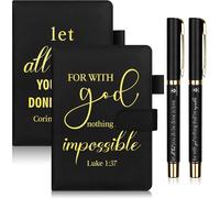 Chenquansarl-Lot De 4 Cadeaux De La Bible Carnets Et Stylos Avec Verset De La Bible ¿ Coffret Cadeau Chrétien Pour Égl , Infirmière, Enseignant