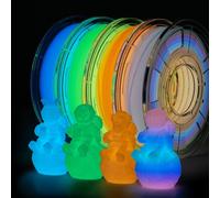 ChenQuanSarl-Lot De 4 Filaments Pla Pour Imprimante 3D - Multicolore Phosphorescent - Vert, Bleu, Orange - 1,75 Mm - Glow In The Dark - 250 G