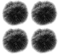 ChenQuanSarl-Lot De 4 Filtres Anti-Pop En Fourrure Pour Microphone Compatible Avec Rode Wireless Go I (1Ère Génération) Argenté