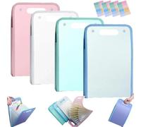 Chenquansarl-Lot De 4 Fourniture Bureau Dossiers Extensibles Étanches Avec Poignée 13 Poches A4 Multi-Pages