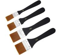 Chenquansarl-Lot De 4 Pinceaux De Peinture Acrylique Pour Artiste, Grand Pinceau Plat En Nylon Pour Peinture À L'huile, Aquarelle, Meubles