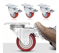 ChenQuanSarl-Lot De 4 Roulette Charge Lourde De 75Mm, Roulettes Pivotantes Avec Frein D'Une Capacité De Charge De 400 Kg, Roulettes De Transport À 360°, Roulettes Pour Meubles Adaptées À Tous Types D