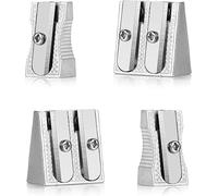 ChenQuanSarl-Lot De 4 Taille-Crayons Manuels Avec 2 Aigu urs À Trou Unique Et 2 Taille-Crayons En Métal À Double Trou, Graphite Et Taille-Crayon Pour La Maison, L'École Et Le Bureau