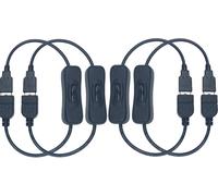 ChenQuanSarl-Lot De 4 Variateurs D'Intensité Usb Mâle Et Femelle (Noir), Avec Interrupteur Marche/Arrêt, Fil 22 Awg, Pour Pc, Tv, Voiture, Ventilateur Usb, Bandes Led 5 V