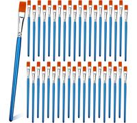 Chenquansarl-Lot De 40 Petits Pinceaux Plats De 1,27 Cm Pour Peinture Acrylique, Aquarelle, Huile, Artisanat, Vi Et Corps