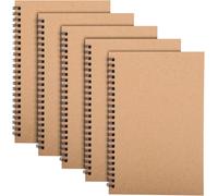 Chenquansarl-Lot De 5 Blocs-Notes À Spirale A5, 120 Pages/60 Feuilles, Couverture En Papier Kraft, Journaux Lignés De 21,1 X 14 Cm Pour Affaires, Bureau, École, Voyage