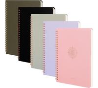 Chenquansarl-Lot De 5 Carnets À Spirales A5 Avec Motif Marbré Et Floral, Papier Épais 100 G/M², Journal Ligné De 8 Mm, Journal À Spirale Pour Étude Et Notes