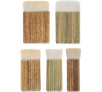 Chenquansarl-Lot De 5 Pinceaux Mélangeurs Avec Manche En Bambou - S Larges En Laine Pour Aquarelle - Pour Lavage Au Four, Nettoyage De La Poussière