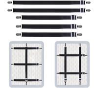 ChenQuanSarl-Lot De 5 Sangles Cachées - Élasticité Réglable - Pinces De Couverture De Table - Fixation Pour Linge De Lit, Lit, Matelas Ou Canapé