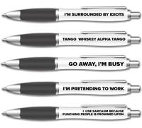Chenquansarl-Lot De 5 Stylos À Bille ¿ Ensemble De Stylos Amusants Pour Collègues ¿ Cadeau Insolite ¿ Accessoires De Bureau ¿ Ensemble De Stylos Grossiers ¿ Cadeau Amusant Pour Un Ami