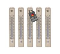 ChenQuanSarl-Lot De 5 Thermomètres De Jardin - Affichage Précis De La Température De -30 À 50 °C - Thermomètre Robuste De 18 Cm De Long - Beige - Boîtier En Plastique Pour L'Intérieur, L'Extérieur, L