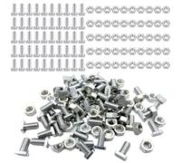ChenQuanSarl-Lot De 50 Serre Glasshouse Aluminium Coupée Tête Écrous Et Boulons Pour Serre À Tête Courte Pour Construction Et Réparation De Serres,Accessoires Nécessaires M6 X 12Mm