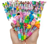 Chenquansarl-Lot De 50 Stylos À Bille Multicolores 4 En 1 - Stylos À Bille Multicolores Tout En Un - Stylos Animaux Mignons Pour Le Bureau, L'école, Les Fêtes.
