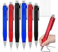 Chenquansarl-Lot De 6 Grands Stylos À Bille Jumbo Avec Recharges - Stylo À Bille Extra Large - Encre Noire - Stylo À Bille Géant - Grande Taille - Rétractable