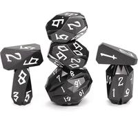 Chenquansarl-Lot De 7 Dés Dnd En Métal Pour Donjons Et Dragons, Jeu De Dés En Métal Polyédrique Dnd Avec Étui, Dés De Jeu De Rôle (Noir)