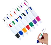 Chenquansarl-Lot De 7 Stylos À Bille Multicolores Tout-En-Un 4 Couleurs, Stylos À Bille Rétractables 4 En 1, Stylos Rétractables De 1,0 Mm Avec Mousqueton Porte-Clés Pour Infirmière, Médecin, Employé