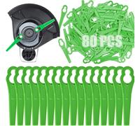 ChenQuanSarl-Lot De 80 Lames De Rechange En Plastique Pour Tondeuse À Gazon Swift Ryobi Vonhaus Bosch Vert 83 Mm