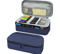 Chenquansarl-Mäppchen Federmappe 5 Fächer, Großer Vorrat Federmappe Große Größe Federmappe Mäppchen Teenagerfeder Mäppchen Junge Federmappe (Bleu), Bleu, Einfaches Stifteetui