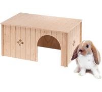 Chenquansarl-Maison Lapin, Accessoire Pour Cage Lapin, Avec Toit Plat Et Trous D'aération, En Kit De Montage, 52 X 31 X H 26 Cm, Sin I Niche Maison En Bois Pour Lapins, Lapin Bélier