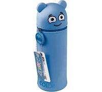 Chenquansarl-Marky - Trousse À Crayons Au Design Emoji, Silicone Souple Et Résistant, Trousse Pour Crayons, Pochette, Porte-Stylo, Bleu