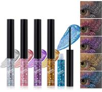Chenquansarl-Mascara 5 Couleurs Pour Les Cils, Set De Mascara Pailleté Coloré Cils Brillants Volumineux Charmant Waterproof Longlasting Halloween Christmas Eyes Look Makeup