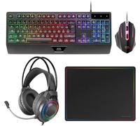 ChenQuanSarl-Mcp124Pro, Combo Gaming 4En1, Clavier Rgb H-Mech Avec Repose-Poignets, Souris Rgb 3200Dpi Et Switches Huano, Casque Frgb, Tapis Nanotextile 36X26Cm, Multiplateforme, Espagnol, Noir