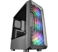 ChenQuanSarl-Mctor, Boîtier Semi-Tour Gaming Atx, Fenêtre Latérale Complète, Design Frontal Mesh, 3X Ventilateurs Frontaux Frgb 120Mm, Design Double Chambre, Noir