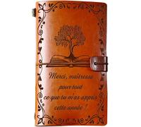 Chenquansarl-Merci Maitresse Cadeau, Maitre Journal De Cuir Cadeau,Cadeau Maitresse Maternelle,Cadeau Maitresse D'école Fin D'année,Cadeau Maitre D'école Noel¿A6,12x20cm