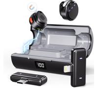 ChenQuanSarl-Micro Cravate Sans Fil Pour Iphone/Android, Mini Clip/Microphones Magnétiques Pour Lightning/Usb-C, Suppression Active Du Bruit, Micro Lav, 48H Pour Enregistrement Vidéo